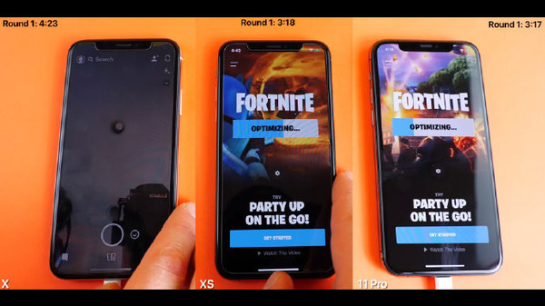 iPhone X/XS/11 Pro运转速度比照